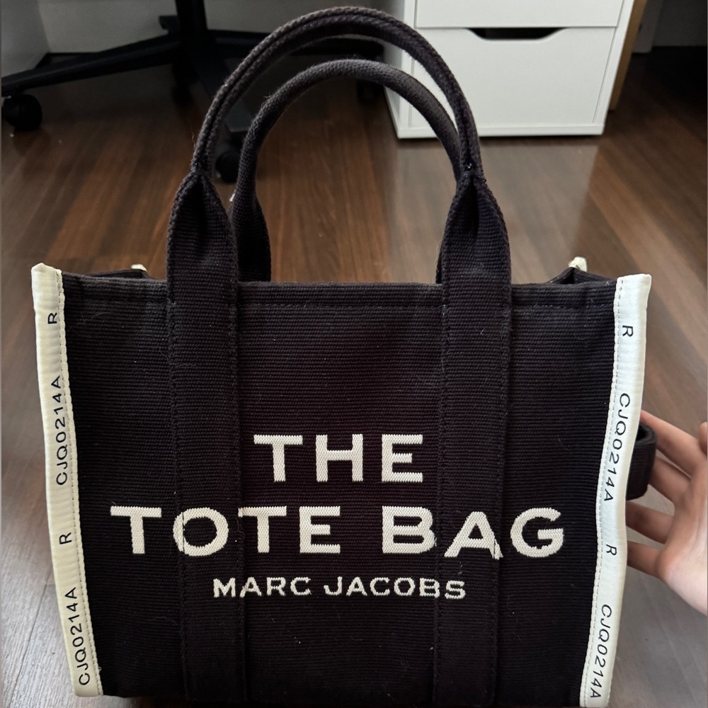 Marc Jacobs Black and White Canvas Tote Bag